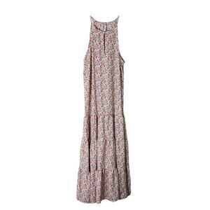 Mango white orange blue floral prairie cottagecore maxi dress 4